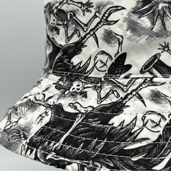 Espolon Tequila Reversible Black Bucket Hat Skeletons Graphic All Over Print - Picture 3 of 15